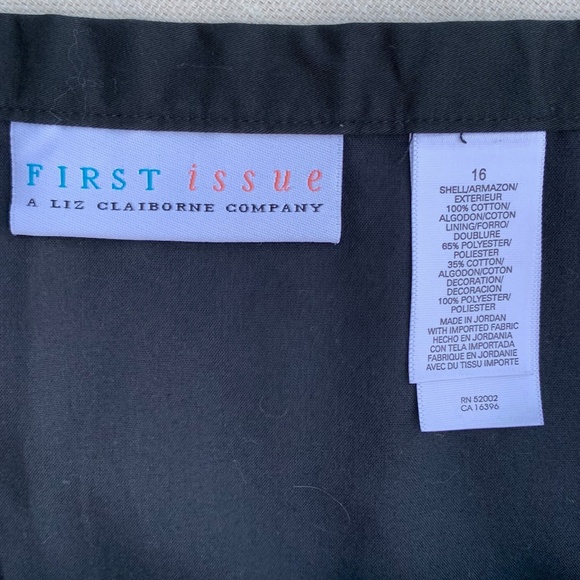 Black A-Line Skirt w/ Embroiderd Flower Detail - Picture 5 of 5